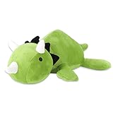 MerryXD Weighted Dinosaur Plush Pillow, Anxiety & Stress Relief Stuffed Animals, Green 16 Inch Weighted Dino Plushie and Throw Pillows, Super Soft Cartoon Hugging Toy Gifts for Kids & Adults, 1.6 lbs