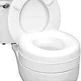 HealthSmart Raised Toilet Seat Riser That Fits Most Standard (Round) Toilet Bowls for Enhanced Comfort and Elevation with Slip Resistant Pads, 15.7 x 15.2 x 6.1'