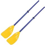Jashem Boat Oars 2 Pieces Kayak Paddles Detachable Canoe Paddle Inflatable Boat PVC Oar Water Sports Accessory (Plastic)