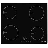 NOXTON Induction Cooktop, Electric Stove Built-in 4 Burners Induction Cooker Black Glass with Touch Control Child Lock Timer Hard Wire Easy Cleaning 6400W 220~240V