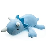 ABCPICK Weighted Dinosaur Plush, 24' Cute Blue Weighted Stuffed Animals for Anxiety Super Soft Weighted Plushies Sleeping Hugging Pillow Gift for All Age