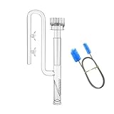 IAFVKAI 13mm Glass Aquatic Inflow Lily Pipe with Surface Skimmer for Aquarium Filter 1/2' i.d. (12/16mm) Tubing and Stainless Steel 90cm Flexible Cleaning Brush for Aquarium Planted Tank