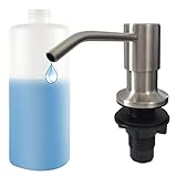 ZBOLI Built in Soap Dispenser for Kitchen Sink Stainless Steel,Mount to Counter Lotion or Dish Soap Dispenser,Brushed Nickel,Refill from The Top,with 10OZ Liquid Bottle