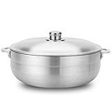 Alpine Cuisine 3.5-Quart Gourmet Aluminum Caldero Stock Pot, Cooking Dutch Oven Performance for Even Heat Distribution, Perfect for Serving Large & Small Groups, Riveted Handles, Commercial Grade