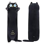 Achwishap Long Cat Plush Pillow 35.4', 1.7lb Weighted Cat Plush, Long Squishy Pillow, Sleeping Hugging Pillows, Giant Cute Body Pillow, Beloved Gifts at Birthday (Black Cat, 35.4in)