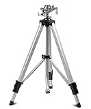 YAMATIC Impact Sprinkler on Adjustable Tripod Base, 360 Degree Large Area, Heavy Duty Adjustable Pulsator Sprinkler for Lawn, Yard and Grass Irrigation, Spray up to 20-70ft