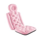 Full Body Bath Pillow, Bath Pillows for Tub, Spa Bathtub Pillow for Head Neck Shoulder and Back Support, Quick Dry Ergonomic Headrest Cushion (Pink-37x16 in)