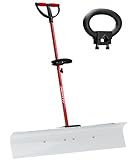 SnowPro 36' Snow Pusher, Snow Shovel for Snow Removing, Back Saver Snow Plow for Driveway, Sidewalk, Deck. Extra Wide Blade with 2 Ergo Handles.