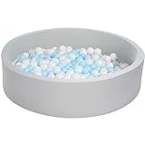 UHAPPYEE Extra Large Soft Ball Pit for Toddler, 51 x 11.8 in Foam Ball Pit for Baby Kids Soft Round Ball Pool Children Toddler, Indoor Memory Sponge Round Ball Pit Without Balls - Gray