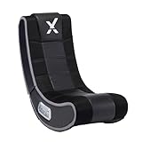 X Rocker SE 2.1 Video Gaming Floor Chair, with 2 Speakers, Subwoofer, Padded Headrest, Bluetooth, Foldable, 5130301, 25.2' x 18.4' x 16.4', Black