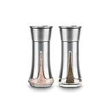 Salt and Pepper Shakers by Aelga - Salt Shaker with Adjustable Pour Holes -Salt and Pepper Set for Himalayan, Kosher and Sea Salts