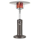 Hykolity 13,000 BTU Propane Patio Heater, Mini Tabletop Outdoor Heater with Double-Layer Stainless Steel Burner, Triple Protection System, Outside Heaters for Patio, Garden, and Residential, Bronze