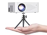 TMY Mini Projector for iPhone, Portable Projector with 5G WiFi and Bluetooth, 1080P HD Projector【with Tripod】, 9500Lux Movie Projector for iOS/Android/PC/TV Stick/HDMI/AV/USB, Indoor & Outdoor use