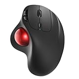 Nulea M501 Wireless Trackball Mouse, Rechargeable Ergonomic, Easy Thumb Control, Precise & Smooth Tracking, 3 Device Connection (Bluetooth or USB), Compatible for PC, Laptop, iPad, Mac, Windows.