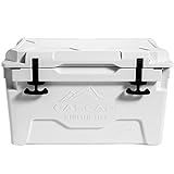 Cascade Mountain Tech Rotomolded Cooler - Heavy Duty for Camping, Fishing, Tailgating, Barbeques, and Outdoor Activities - 45 Quart, White