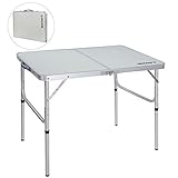 REDCAMP Folding Camping Table, 3ft Portable Aluminum Outdoor Folding Table Camp Table Adjustable Height Lightweight for Picnic Cooking Beach