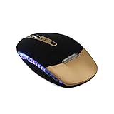 Bluetooth Wireless Mouse,Dual Mode Bluetooth 4.0 Mouse 2.4G Optical Mouse with USB Receiver,Rechargeable 4 Adjustable 1600 DPI for Small Hand,PC, Laptop, Windows, Android, OS System(Black and Gold)