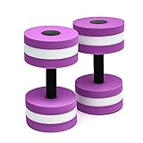 Trademark Innovations Lightweight Aquatic Exercise Dumbells - Set of 2 Foam - for Water Aerobics (Purple)
