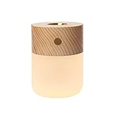 Portable Diffuser Essential Oil Diffusers,Wood Aromatherapy Diffuser with Warm Light,Battery Operated Diffuser for Essential Oils for Home(White Ash)