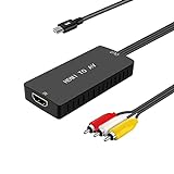 HDMI to RCA Converter, HDMI to Composite Video Audio Converter Adapter, HDMI to AV, Supports PAL/NTSC for PS4, Xbox, Switch, TV Stick, Blu-Ray, DVD Player,