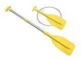Pactrade Marine Boat Kayak Canoe Rafting Jet Ski Tube Yellow Plastic Telescopic Aluminum Mini Oar Paddle Extended from 20'' to 41.3' Boat Accessories for Kids and Adults