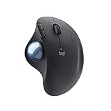 Logitech Ergo M575 Wireless Trackball Mouse, Easy Thumb Control, Precision and Smooth Tracking, Ergonomic Comfort Design, Windows/Mac, Bluetooth, USB - Graphite (Renewed)