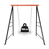 Swing Stand Heavy Duty, Metal Swing Frame,Hold up to 880lbs, A-Frame Sensory Swing Stand with 3 Side Bars, Swing Sets for Backyard Playground Indoor Outdoor Activities(Swing NOT Included),Orange