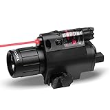 Tacticon Armament Red Laser Flashlight for Rifle or Hand Gun with Picatinny Rail Mount and Tail Switch (Red-Laser)