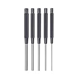 Starrett Steel Drive Pin Punch Set with Knurled Grip for Precise Positioning and Secure Holding - Hardened and Tempered Steel, 8' Length, 5-Pack - S248