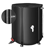 Rain Barrels to Collect Rainwater from Gutter - Portable Water Storage Tank Water Barrel Rainwater Collection System Rain Catcher Include Filter Two Spigots and Overflow Kit (53 Gallon, Black)