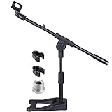 GLEAM Desktop Microphone Stand with 3/8' - 5/8' Adapter for All Types of Microphone