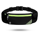 USHAKE Running Belt with Bounce-Free Pouch for iPhone and Samsung Galaxy - Ideal for Running, Walking, Cycling, and Gym Workouts Black