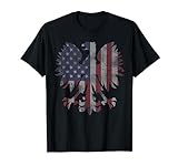 Retro Fade Polish American Flag Eagle Heritage Men Women T-Shirt