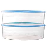 2 Pack Pie Carrier Cake Storage Container with Lid | 10.5' Large Round Plastic Cupcake Cheesecake Muffin Flan Cookie Tortilla Holder Storage Containers Airtight | Pie Keeper Transport Container