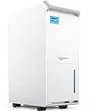 Vellgoo 4,500 Sq.Ft Energy Star Dehumidifier for Basement with Drain Hose, 52 Pint DryTank Series Dehumidifiers for Home Large Room, Intelligent Humidity Control DryTank 3000