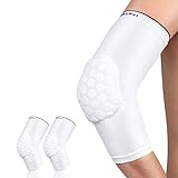 HiRui Elbow Pads, Basketball Baseball Elbow Brace Elbow Support Arm Compression Sleeve Collision Avoidance Elbow Pad for Volleyball Cycling Football Work Out, Women&Men(1Pair) (White, M)