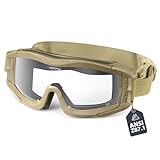 VOZAPOW Airsoft Goggles Anti Fog with ANSI Z87.1 Certified, Safety Goggles Impact Resistant, Tactical Shooting Glasses