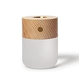LANDGOO Aromatherapy Oil Diffuser Lamp, Adjustable Brightness Diffuser Battery Operated USB Rechargeable Diffusers for Home and Office (White Ash Wood)