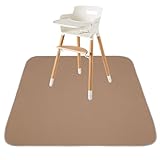 Baby Splat Mat for Under High Chair/Arts/Crafts, Triluby 51' Waterproof Non Slip Food Splash Mat for Eating Mess, Washable Weaning Mat Reusable Spill Floor Protector (Brown)