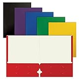 2 Pocket Paper Folders, Letter Size Paper Portfolios by Better Office Products, Case of 50, Assorted Primary Colors