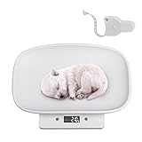 Digital Pet Scale, Small Animal Scale Food Scale Grams and Ounces, 33lb/15kg Vegetables Fruits Kitchen Electronic Weight Scale with Tape Measure, for Kitten/Puppy/Hamster/Little Bird/Rabbit