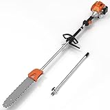 Panghuhu88 48CC Gas Powered Pole Saw, 2 Stroke Gas Pole Chain Saw for Tree Trimming,16 FT Extendable Gas Chainsaw Tree Trimmer with 11.5inch Cutting Bar