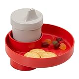 My Travel Tray Round, USA Made. Easily Convert Your existing Cup Holder to a Tray and Cup Holder for use in a Car Seat, Booster, Stroller, Golf Cart and Anywhere You Have a Cup Holder! (Red)