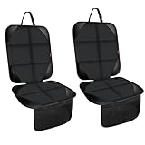 MORROLS Car Seat Protectors for Child Car Seats,2 Pack Leather Seats Protectors with Non-Slip Bottom Large Mesh Pockets,Waterproof Leather and Fabric Car Seats for SUV, Sedan, Trunk