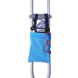 Crutcheze Premium Crutch Bag USA Made - Lightweight Pouch for Crutches with 3 Pockets - Tote Fits Adult & Youth Crutches - Accessories for Underarm Crutches (Turquoise)
