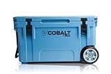 Cobalt 55 Quart Roto Molded Super Ice Cooler | Large Ice Chest Holds Ice Up to 5 Days | (Cobalt Blue (Wheeled))