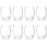 18-ounce Acrylic Glassses Stemless Wine Glasses, set of 6 Clear - Unbreakable, Dishwasher Safe, BPA Free…