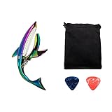 Cheerock Zinc Alloy Guitar Capo Cute Shark Shape Capo with Carrying Case for Classical Electric Guitar and Ukulele, Ideal Gift for Music Enthusiast (multicolor)