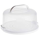Juvale Round Cake Carrier with Lid and Handle, Dessert Container for Pie, Cupcakes (12 x 5.9 In)