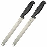 2 Pc Carving Knife Fork Tip 12.5' Sharp Surgical Stainless Steel Forked Serrated 2 Forked Knife 12.5” Ultra Sharp Surgical Stainless Steel Fork Tip Serrated Loaf Cutter Slicer Bread Carving Cheese